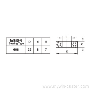 Mini 1.5 Inch 35Kg Plate Brake TPE Caster